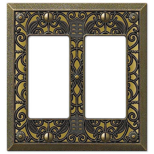 Filigree Antique Brass 2 Rocker (GFI) - Wallplatesonline.com