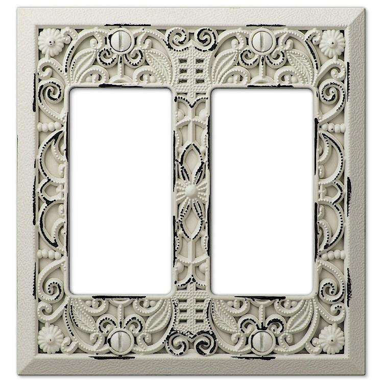 Filigree White 2 Rocker (GFI) - Wallplatesonline.com