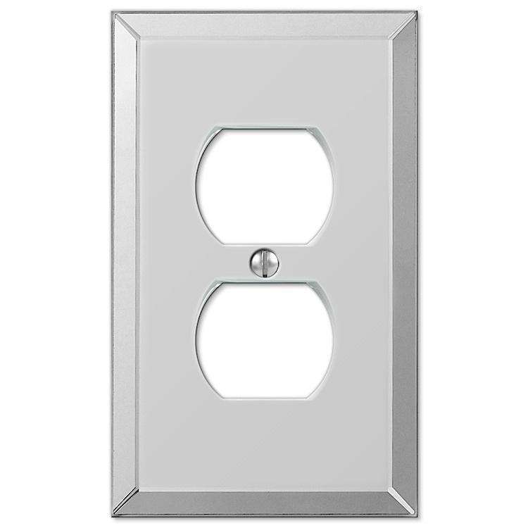 Acrylic Beveled Mirror 1 Duplex Outlet - Wallplatesonline.com