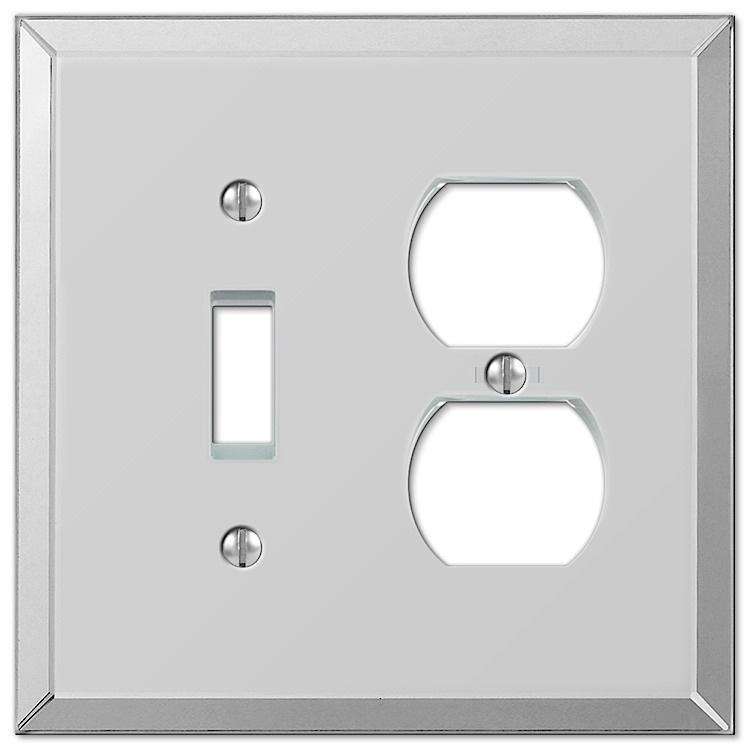 Acrylic Beveled Mirror Toggle / Duplex Outlet