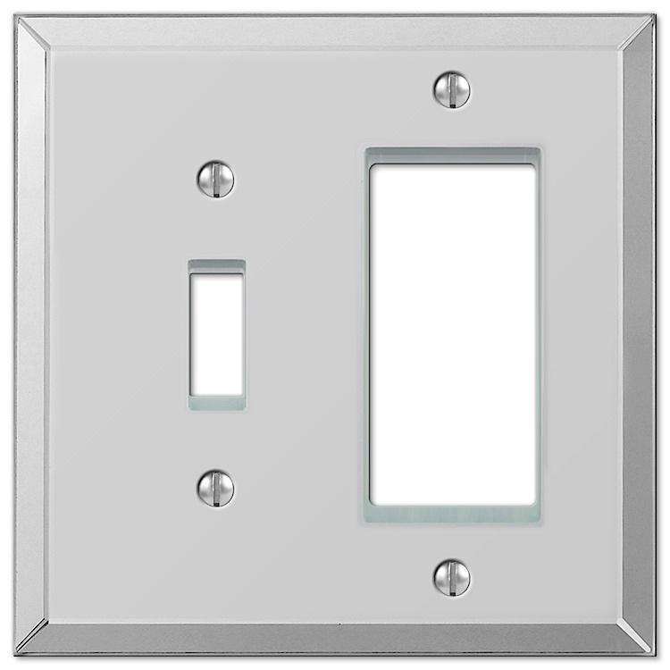 Acrylic Beveled Mirror Toggle / 1 Rocker (GFI) - Wallplatesonline.com