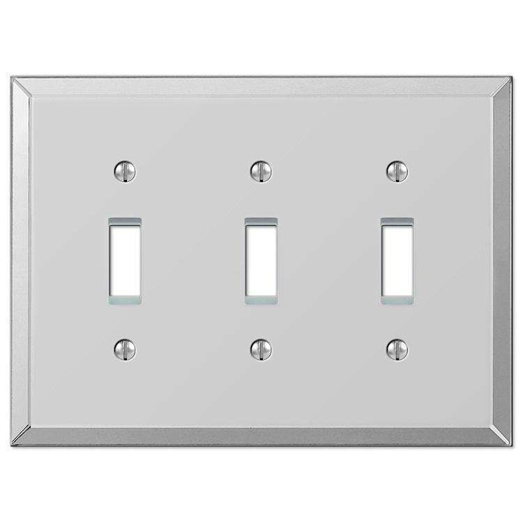 Acrylic Beveled Mirror Triple Toggle - Wallplatesonline.com