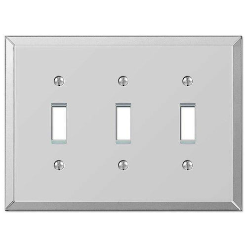 Acrylic Beveled Mirror Triple Toggle - Wallplatesonline.com