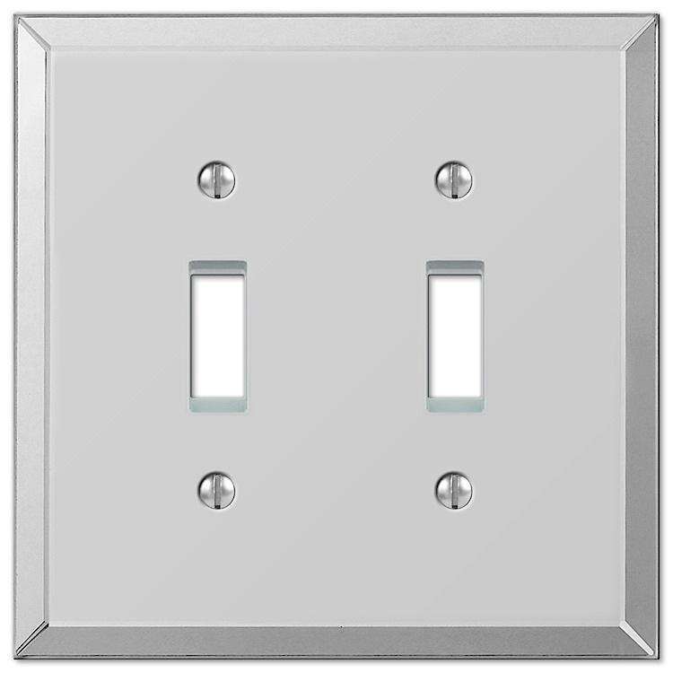 Acrylic Beveled Mirror Double Toggle - Wallplatesonline.com