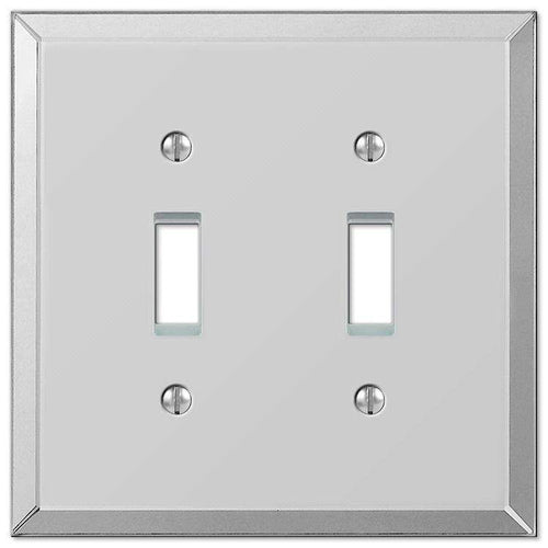 Acrylic Beveled Mirror Double Toggle - Wallplatesonline.com