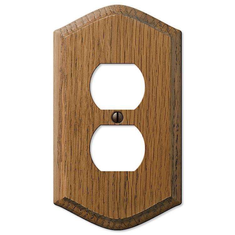 Country Medium Oak 1 Duplex Outlet - Wallplatesonline.com