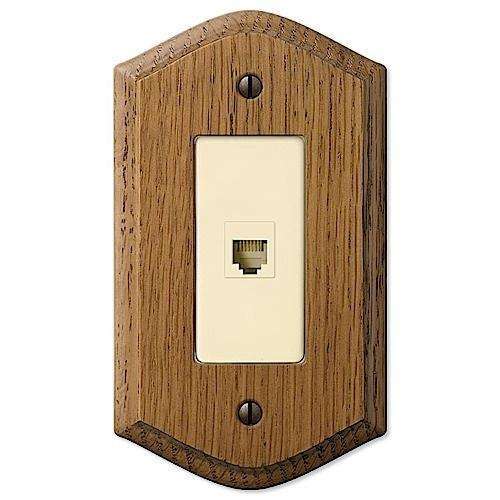Country Medium Oak 1 Phone Jack with Hardware