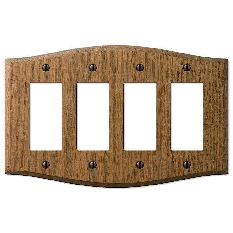 Country Medium Oak 4 Rocker (GFI) - Wallplatesonline.com