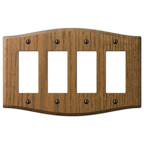 Country Medium Oak 4 Rocker (GFI) - Wallplatesonline.com