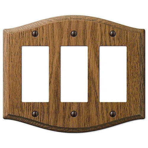 Country Medium Oak 3 Rocker (GFI) - Wallplatesonline.com