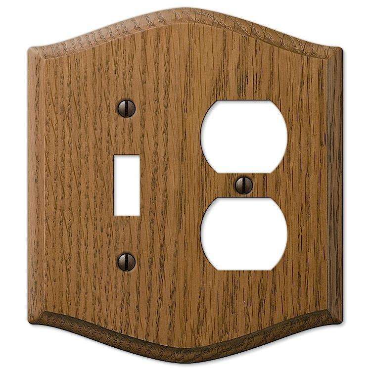 Country Medium Oak Toggle / Duplex Outlet - Wallplatesonline.com