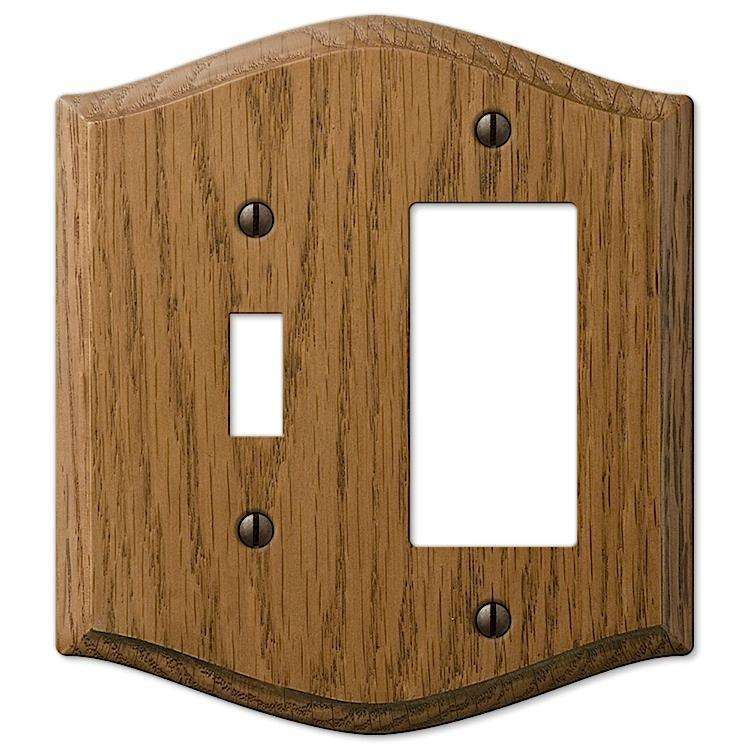 Country Medium Oak Toggle / 1 Rocker (GFI) - Wallplatesonline.com