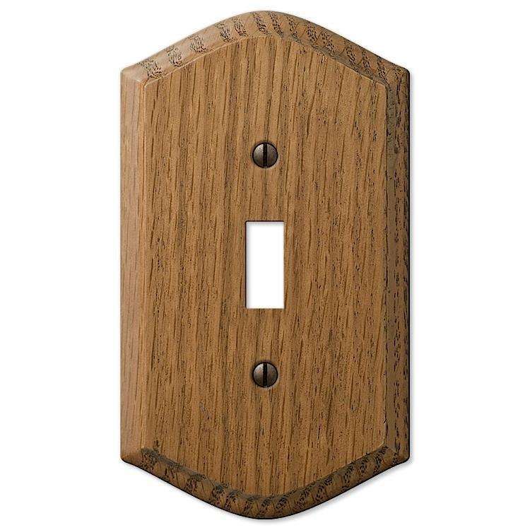 Country Medium Oak Cover Plates - Wallplatesonline.com