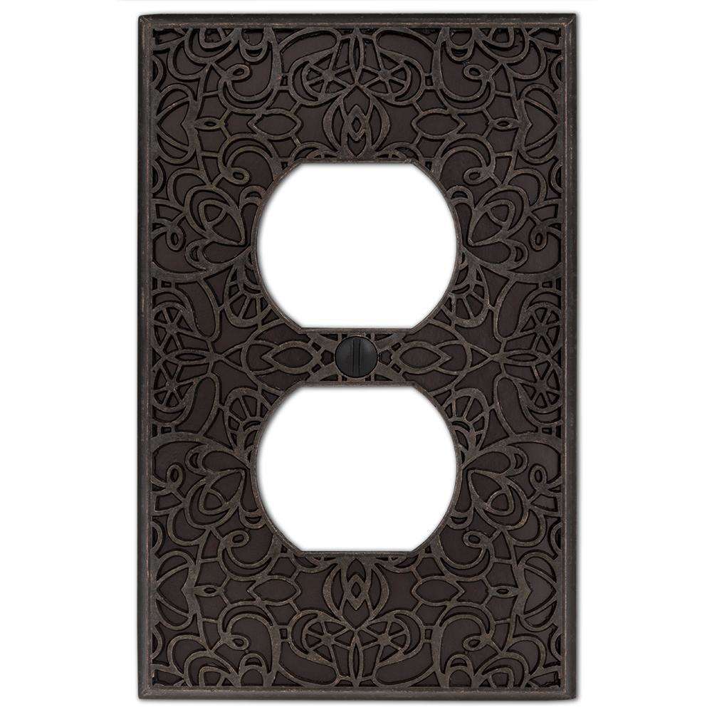 Momfort Aged Bronze CAST 1 Duplex Outlet Wallplate