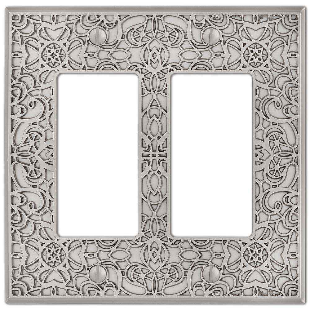 Momfort Satin Nickel Cast 2 Rocker (GFI) Wallplate