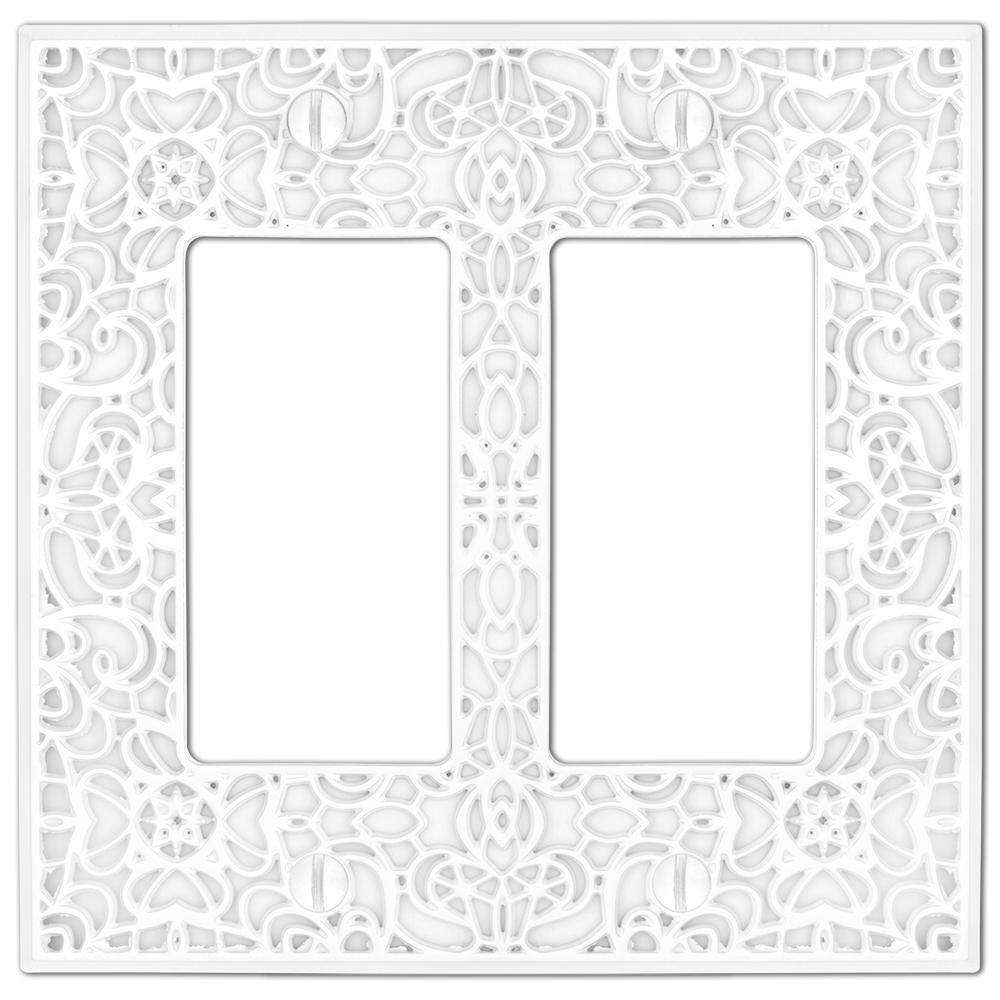 Momfort White Cast 2 Rocker (GFI) Wallplate:Wallplatesonline.com