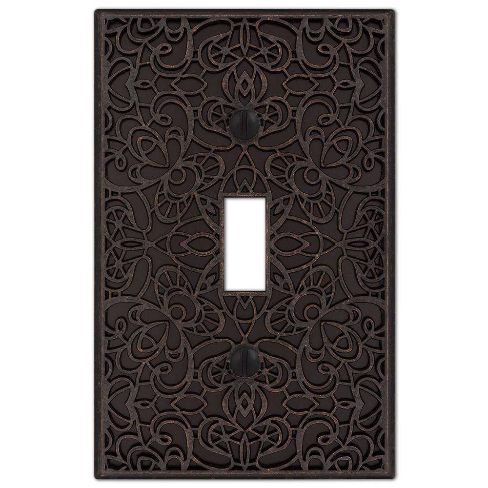 Momfort Aged Bronze CAST Cover Plates:Wallplatesonline.com
