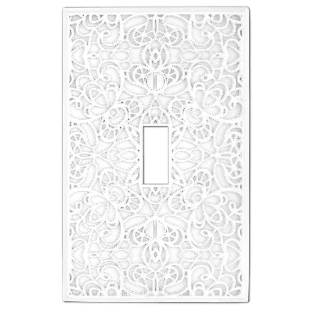 Momfort White Cast Cover Plates:Wallplatesonline.com