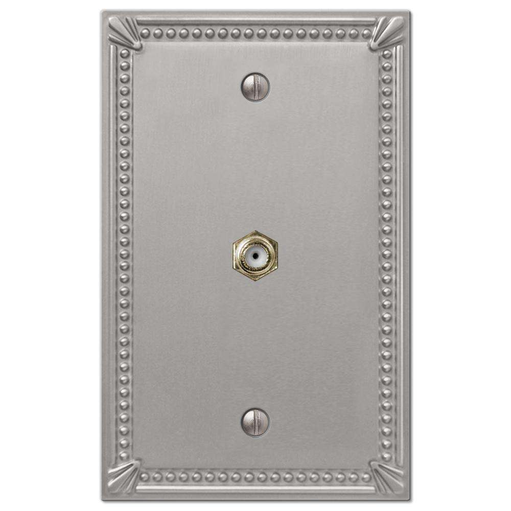 Imperial Bead Brushed Nickel 1 Cable TV with Hardware - Wallplatesonline.com