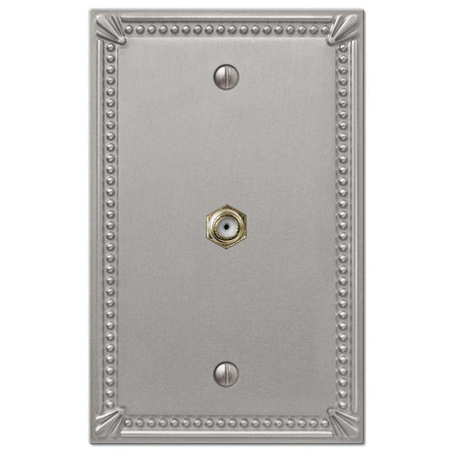 Imperial Bead Brushed Nickel 1 Cable TV with Hardware - Wallplatesonline.com