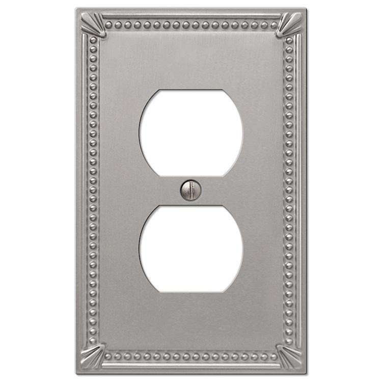 Imperial Bead Brushed Nickel 1 Duplex Outlet - Wallplatesonline.com