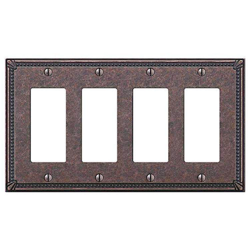 Imperial Bead Tumbled Aged Bronze 4 Rocker (GFI) - Wallplatesonline.com
