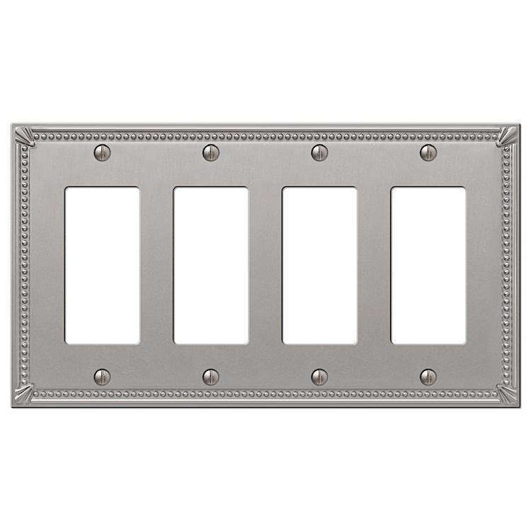 Imperial Bead Brushed Nickel 4 Rocker (GFI) - Wallplatesonline.com