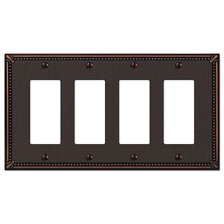 Imperial Bead Aged Bronze 4 Rocker (GFI) - Wallplatesonline.com