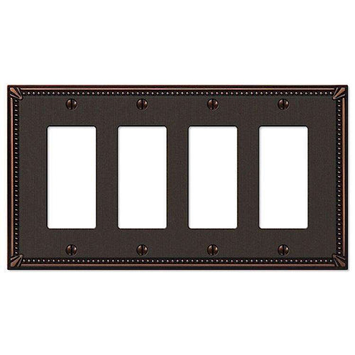 Imperial Bead Aged Bronze 4 Rocker (GFI) - Wallplatesonline.com