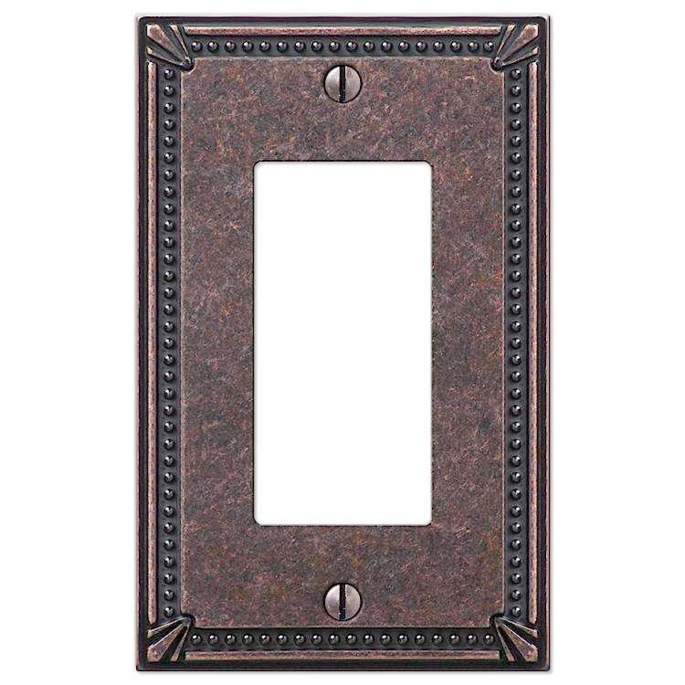 Imperial Bead Tumbled Aged Bronze 1 Rocker (GFI) - Wallplatesonline.com