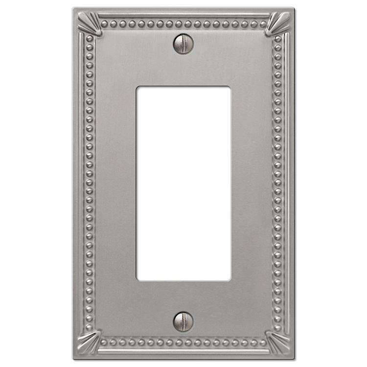 Imperial Bead Brushed Nickel 1 Rocker (GFI) - Wallplatesonline.com