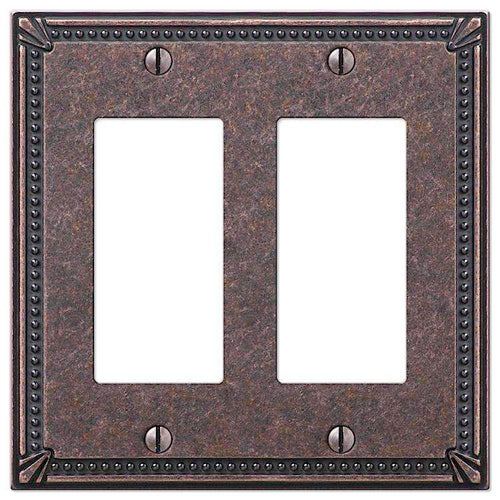 Imperial Bead Tumbled Aged Bronze 2 Rocker (GFI) - Wallplatesonline.com
