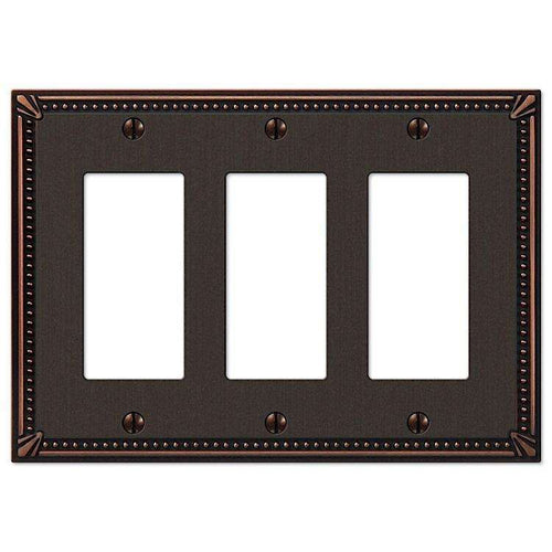 Imperial Bead Aged Bronze 3 Rocker (GFI) - Wallplatesonline.com