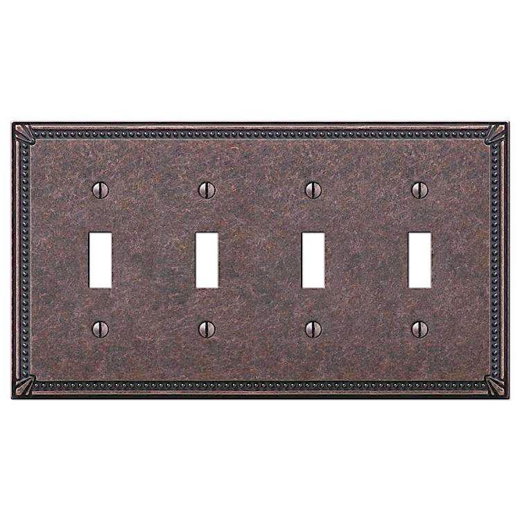 Imperial Bead Tumbled Aged Bronze 4 Toggle - Wallplatesonline.com