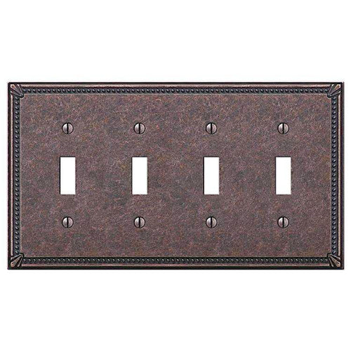 Imperial Bead Tumbled Aged Bronze 4 Toggle - Wallplatesonline.com