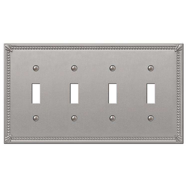 Imperial Bead Brushed Nickel 4 Toggle - Wallplatesonline.com