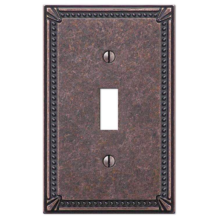 Imperial Bead Tumbled Aged Bronze Cover Plates - Wallplatesonline.com