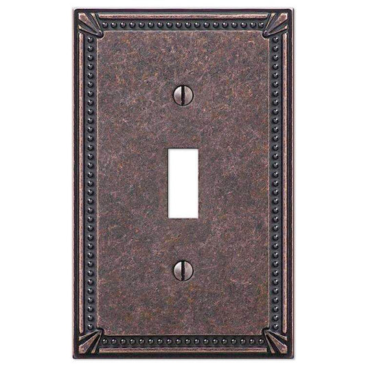 Imperial Bead Tumbled Aged Bronze Cover Plates - Wallplatesonline.com