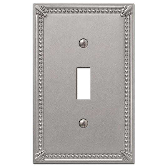 Imperial Bead Brushed Nickel Cover Plates - Wallplatesonline.com