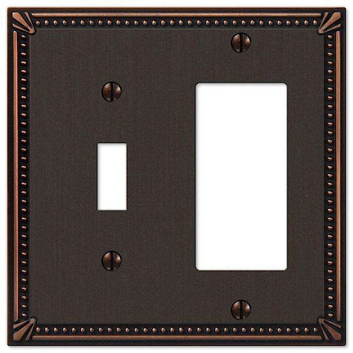 Imperial Bead Aged Bronze Toggle / 1 Rocker (GFI) - Wallplatesonline.com
