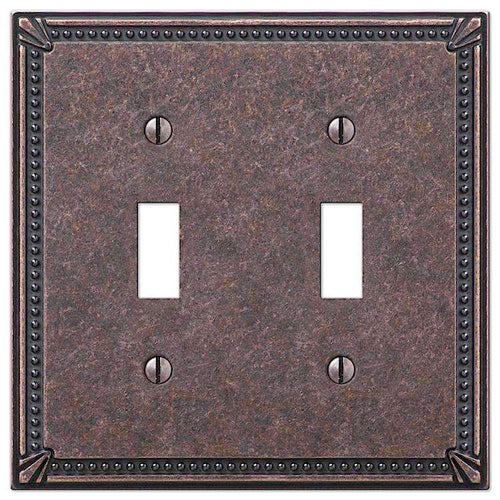 Imperial Bead Tumbled Aged Bronze Double Toggle - Wallplatesonline.com