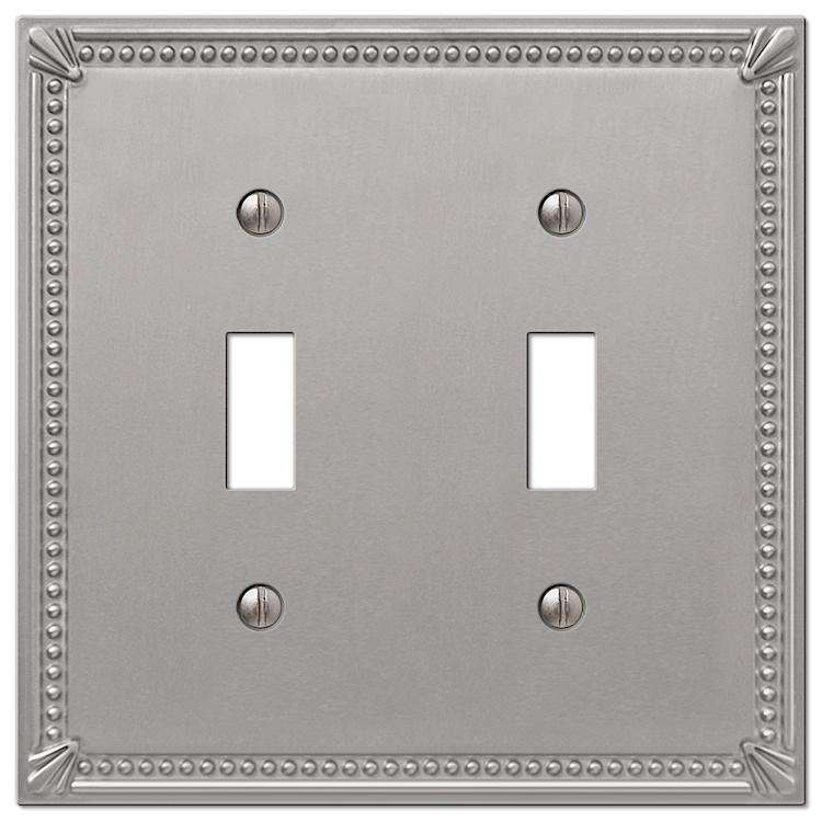 Imperial Bead Brushed Nickel Double Toggle - Wallplatesonline.com