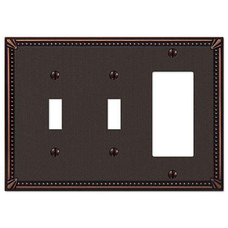 Imperial Bead Aged Bronze 2 Toggle / 1 Rocker (GFI) - Wallplatesonline.com