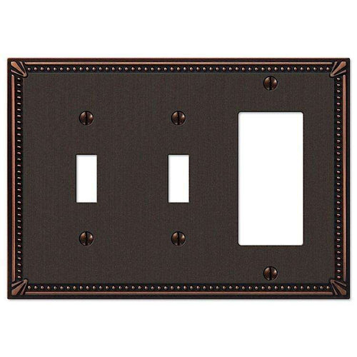 Imperial Bead Aged Bronze 2 Toggle / 1 Rocker (GFI) - Wallplatesonline.com