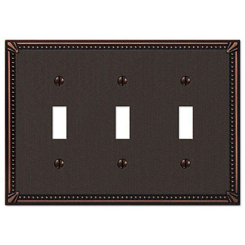 Imperial Bead Aged Bronze Triple Toggle - Wallplatesonline.com