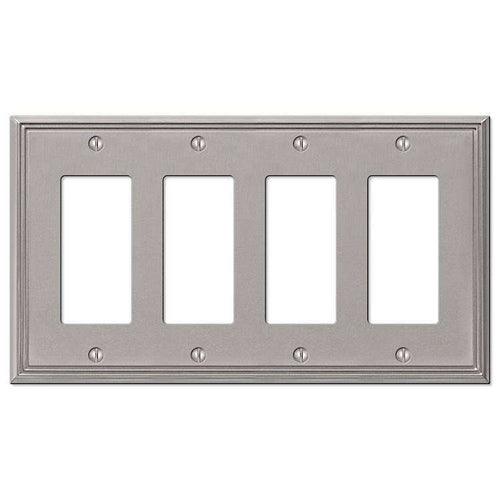 Metro Line Brushed Nickel 4 Rocker (GFI) - Wallplatesonline.com
