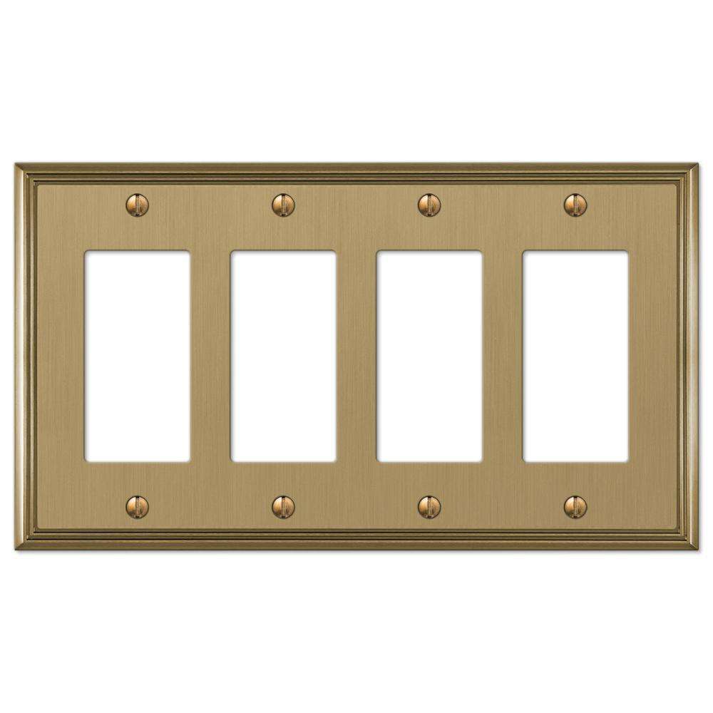 Metro Line Brushed Bronze 4 Rocker (GFI):Wallplatesonline.com