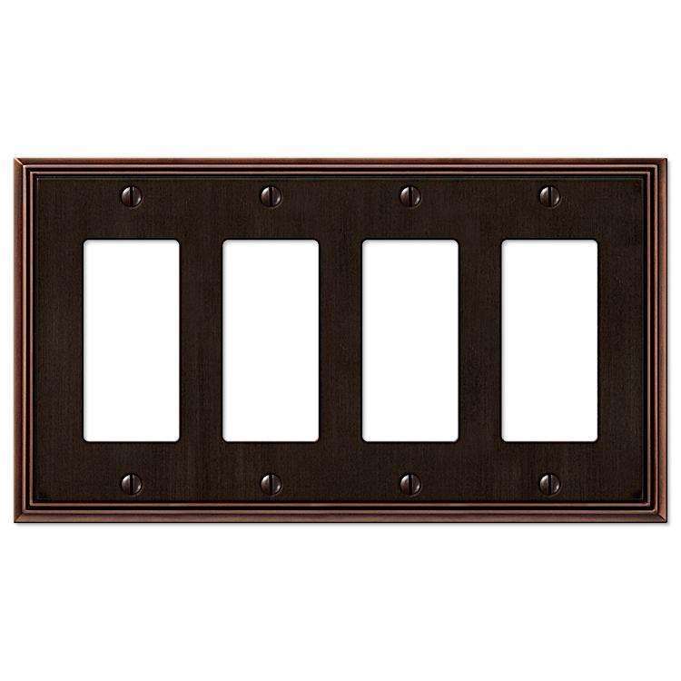 Metro Line Aged Bronze 4 Rocker (GFI) - Wallplatesonline.com