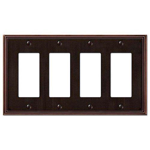 Metro Line Aged Bronze 4 Rocker (GFI) - Wallplatesonline.com