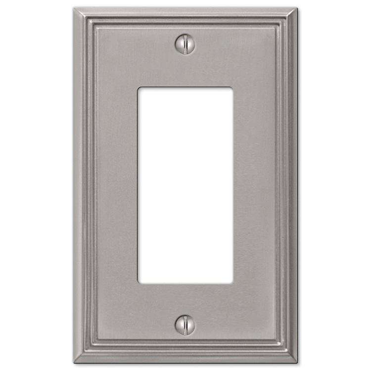 Metro Line Brushed Nickel 1 Rocker (GFI) - Wallplatesonline.com